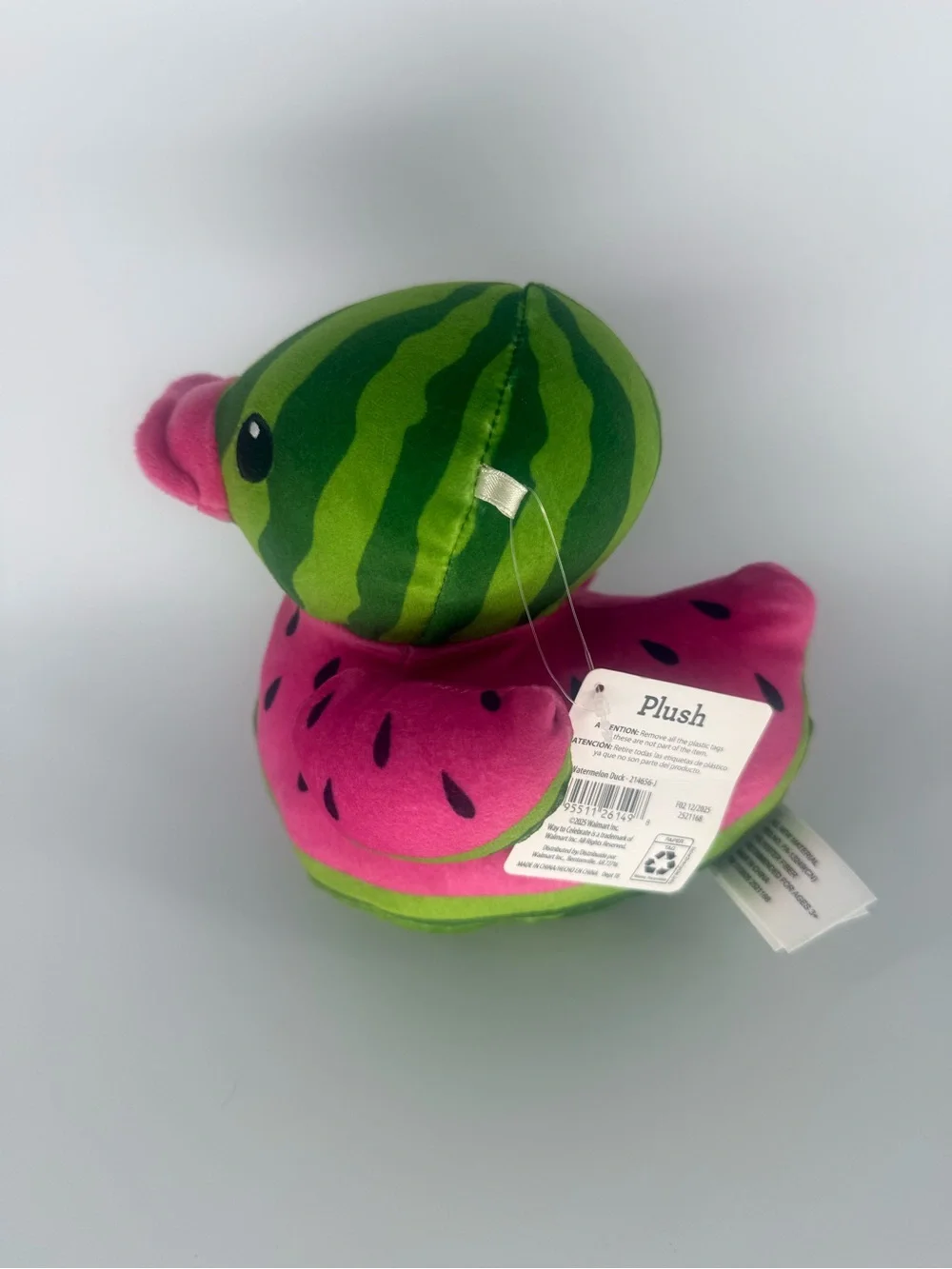 Way To Celebrate Watermelon Duck Plush Small Summer Quackers Stuffed Animal New